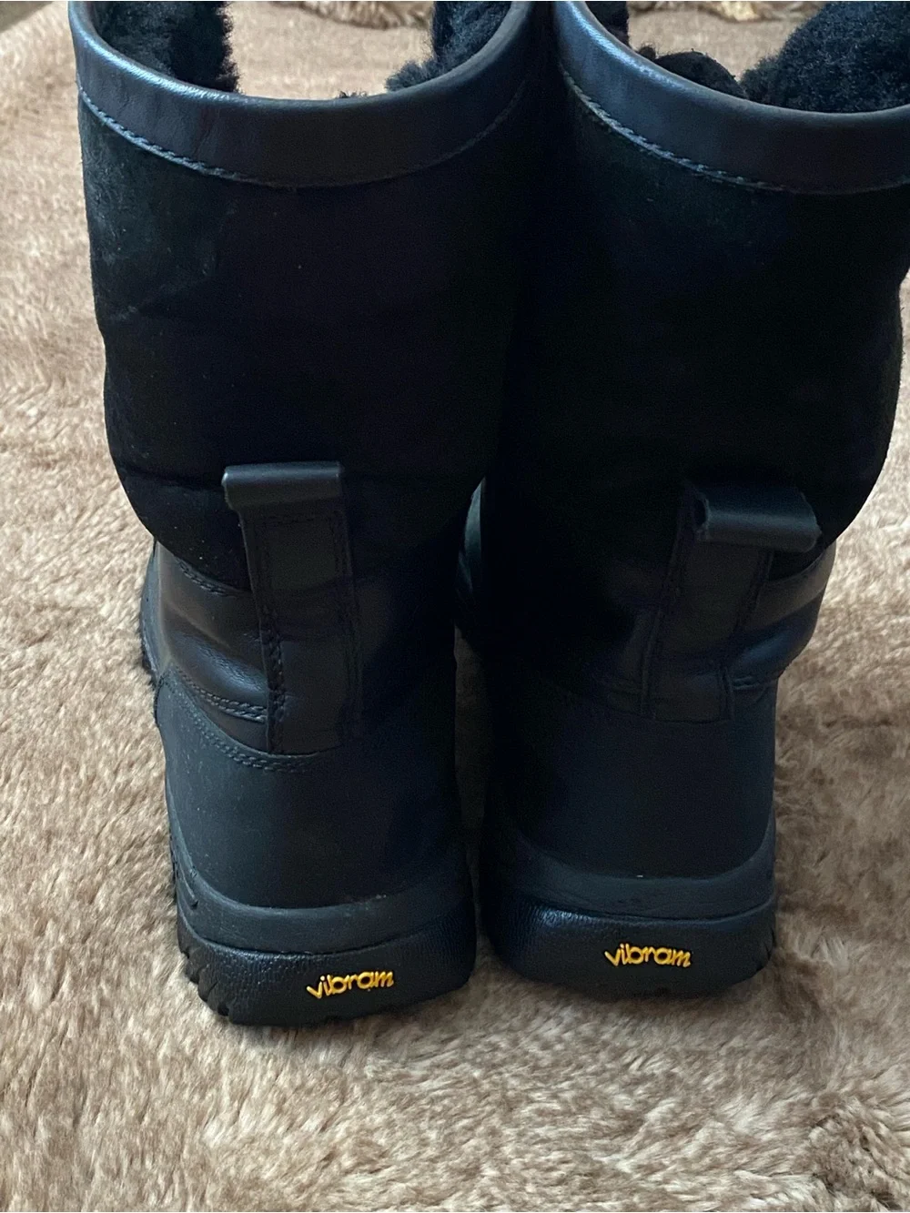 UGG Black Waterproof Lace-Up Snow Boots for Men